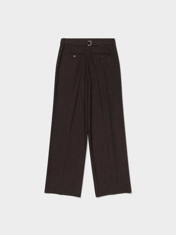 Melange Brown Belted Point Pants