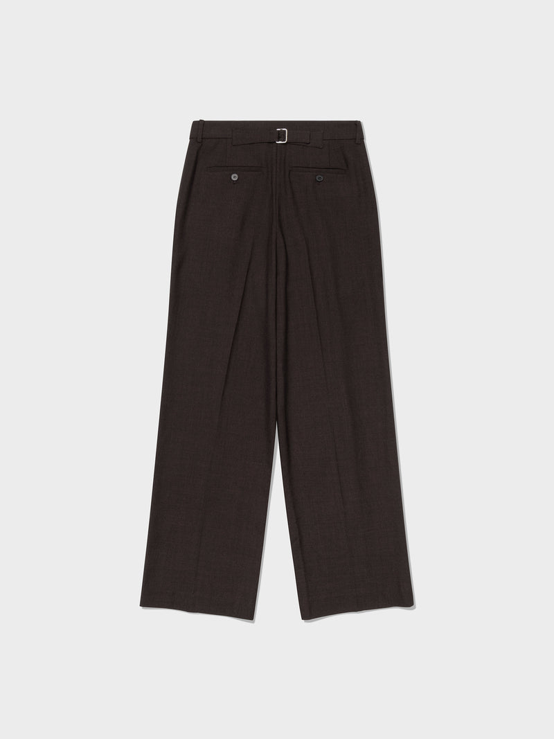Melange Brown Belted Point Pants