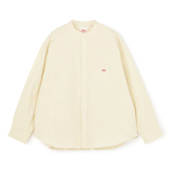 W Ecru Band Collar LS Shirt