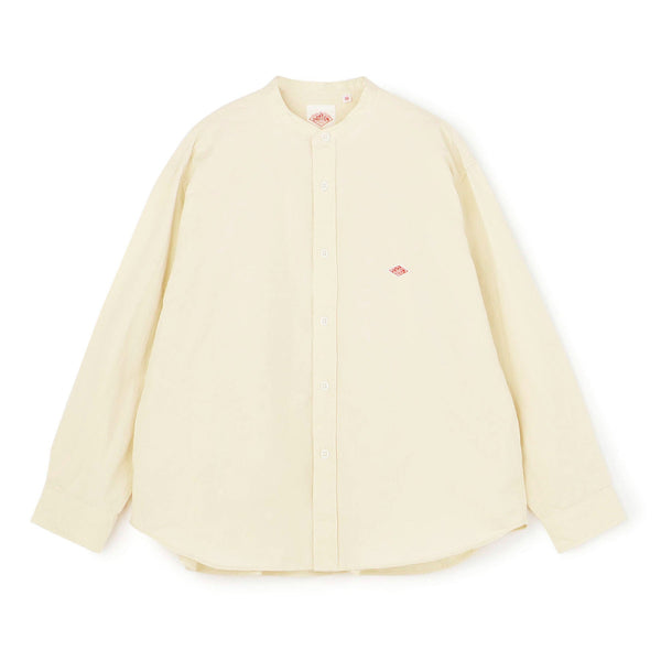 W Ecru Band Collar LS Shirt