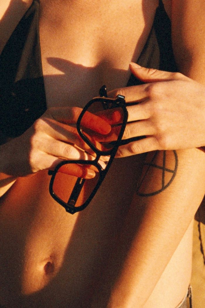 Jet Black- Orange Solid Lens