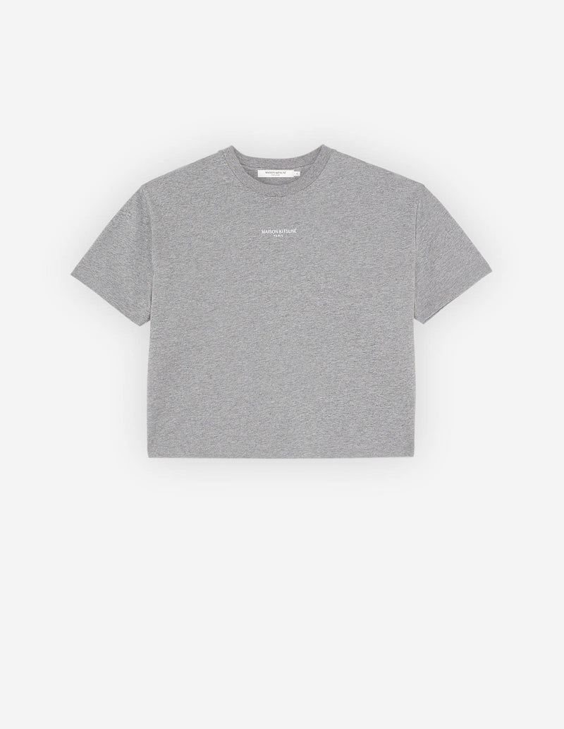 W MK Embroidered Boxy Grey Tshirt