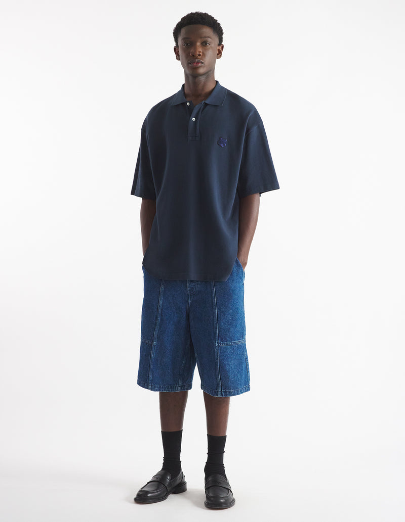 M Deep Navy Bold Fox Head Oversize Polo