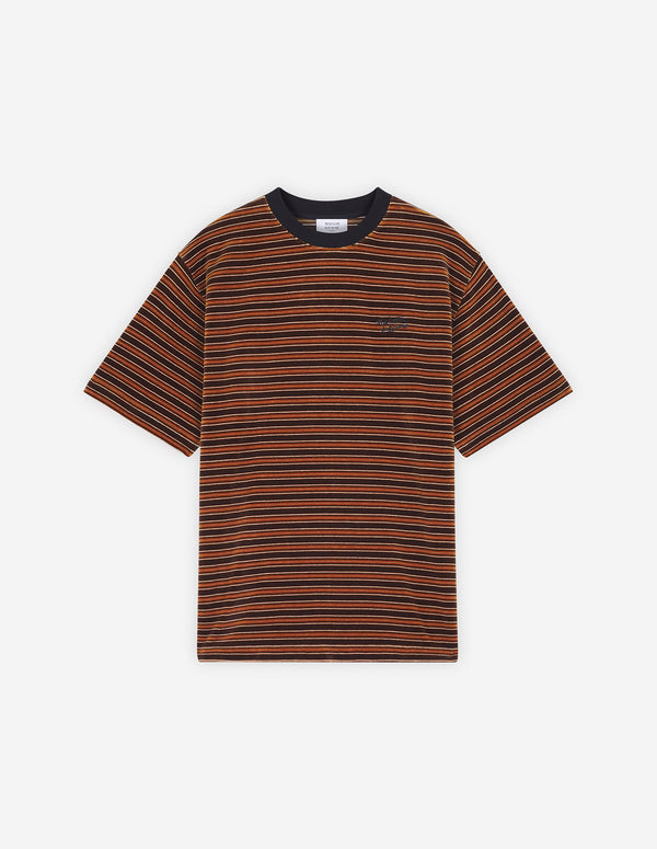 M Sequoia/Birch Striped Velvet Oversized Tshirt