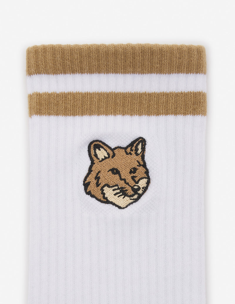 Chino Beige Bold Fox Head Sporty Socks