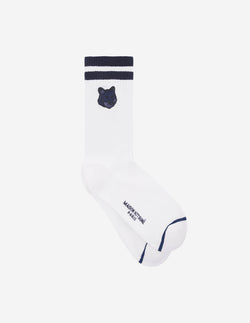 Deep Navy Bold Fox Head Sporty Socks