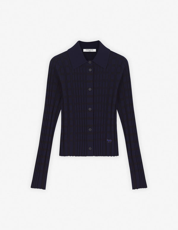 W Eclipse Blue/Black Checked Knitted Shirt