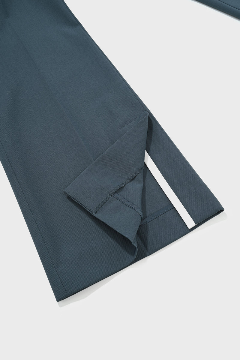 Greyish Blue Side Slit Trouser