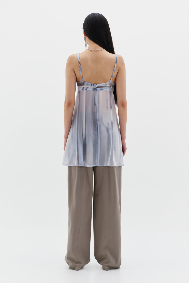 Greyish Print New See-Thru Stitch Dress