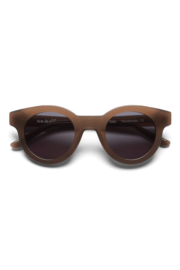 Manifesto Shop Sun Buddies Edie Ash Grey Sunglasses Round Frame Vintage Look Tinted Lens Front View