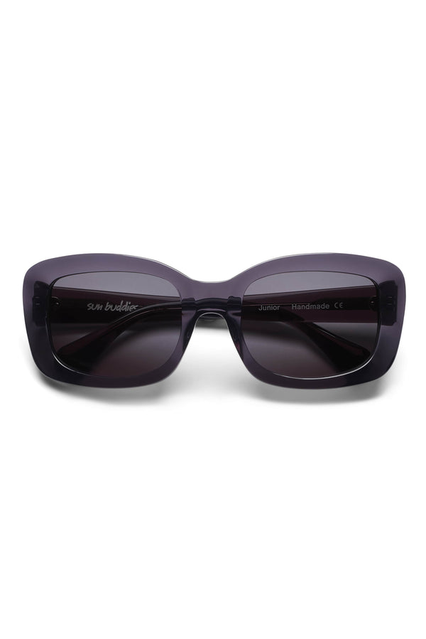 Manifesto Shop Sun Buddies Junior Grey Sunglasses Rounded Rectangular Frame Tinted Lens Front View