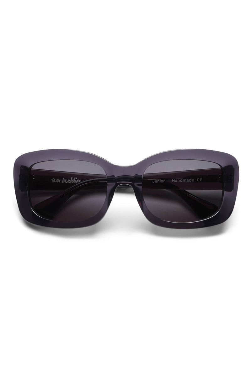 Manifesto Shop Sun Buddies Junior Grey Sunglasses Rounded Rectangular Frame Tinted Lens Front View