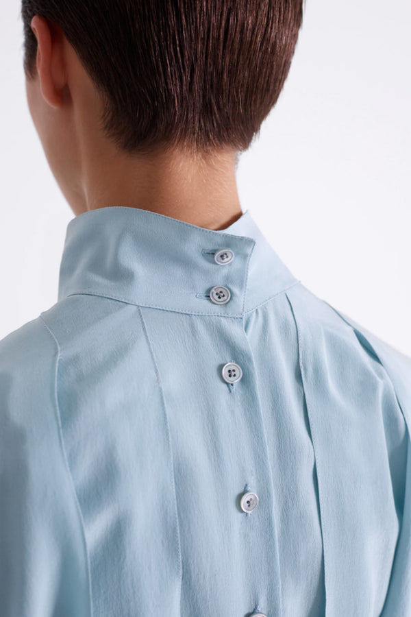 Pleated Blue Shirt
