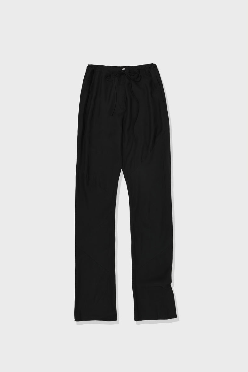 Black Slim Fit Diagonal Long Pants