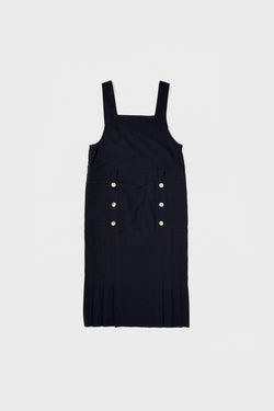 Navy Pleated Dress