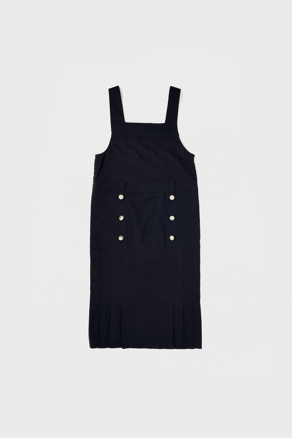 Navy Pleated Dress