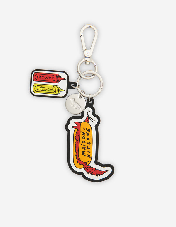 human made hot dog keychain